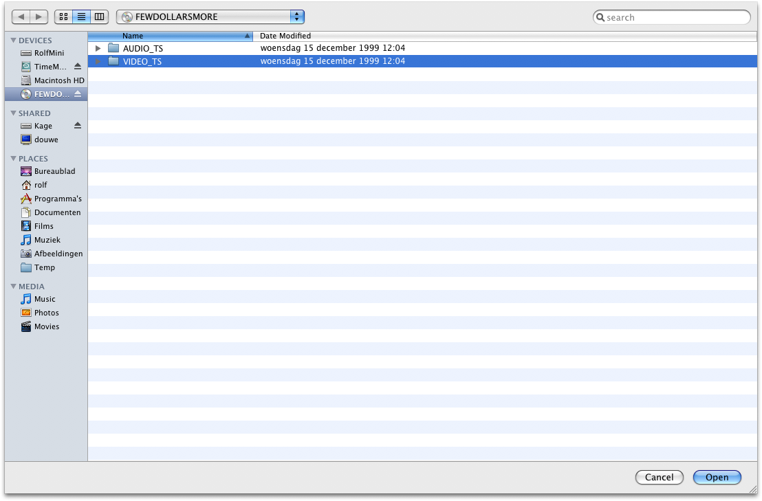 Select VIDEO_TS folder