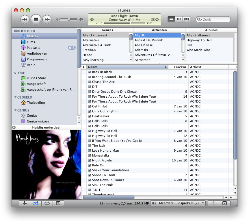iTunes 9 with 3 panes