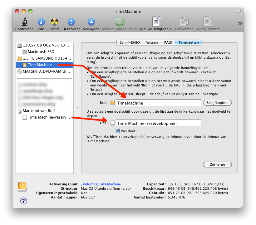 Drag partitions in Disk Utility